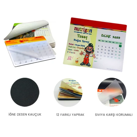 Takvimli 12 Yapraklı Mouse pad