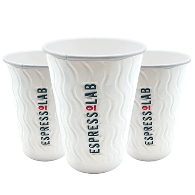 16 Oz Kabartmalı Double Wall Karton Bardak