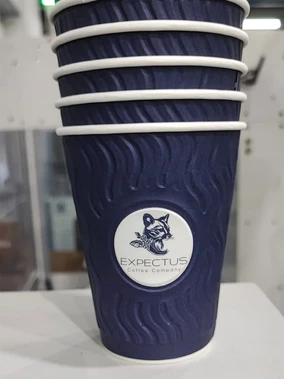 8 Oz Kabartmalı Double Wall Karton Bardak Örnek Çalışmaları