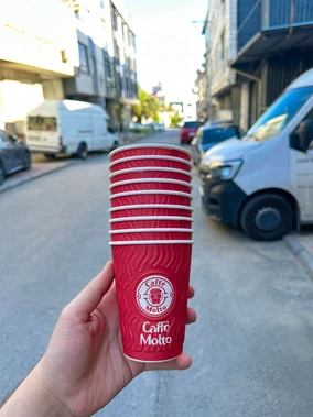 14 Oz Kabartmalı Double Wall Karton Bardak Örnek Çalışmaları