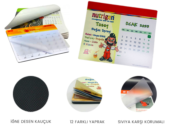 Takvimli 12 Yapraklı Mouse pad